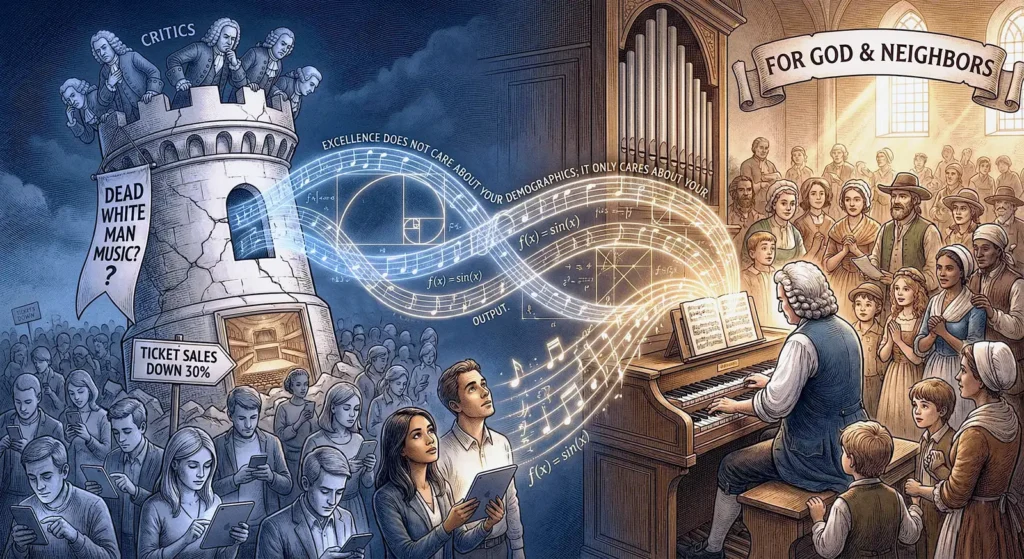 illustrating the above passage reflecting the concepts of enduring value versus fleeting trends, incorporating elements like musical scores, mathematical formulas, and contrasting scenes.